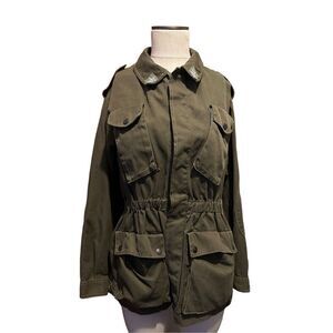 Vintage Official Military Womens Army Green Jacket with Pockets Button Up Size M